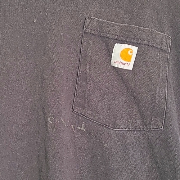 Carhartt Classic Black Distressed Worn Original Fit Tee Tshirt Mens Size Large - Picture 5 of 13